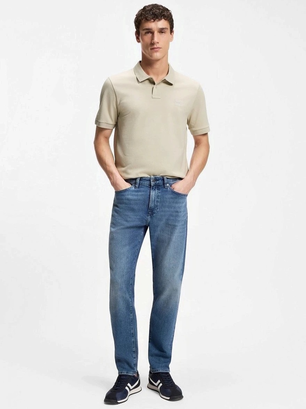 BOSS STRETCH-COTTON SLIM-FIT POLO SHIRT WITH LOGO PATCH